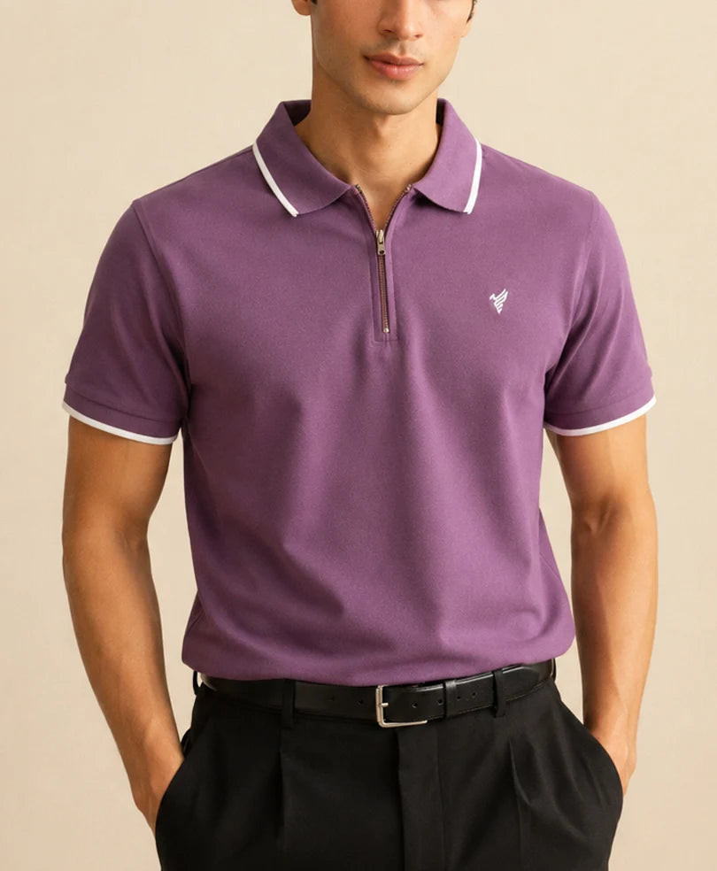 VINTAGE VOILAT ZIP POLO