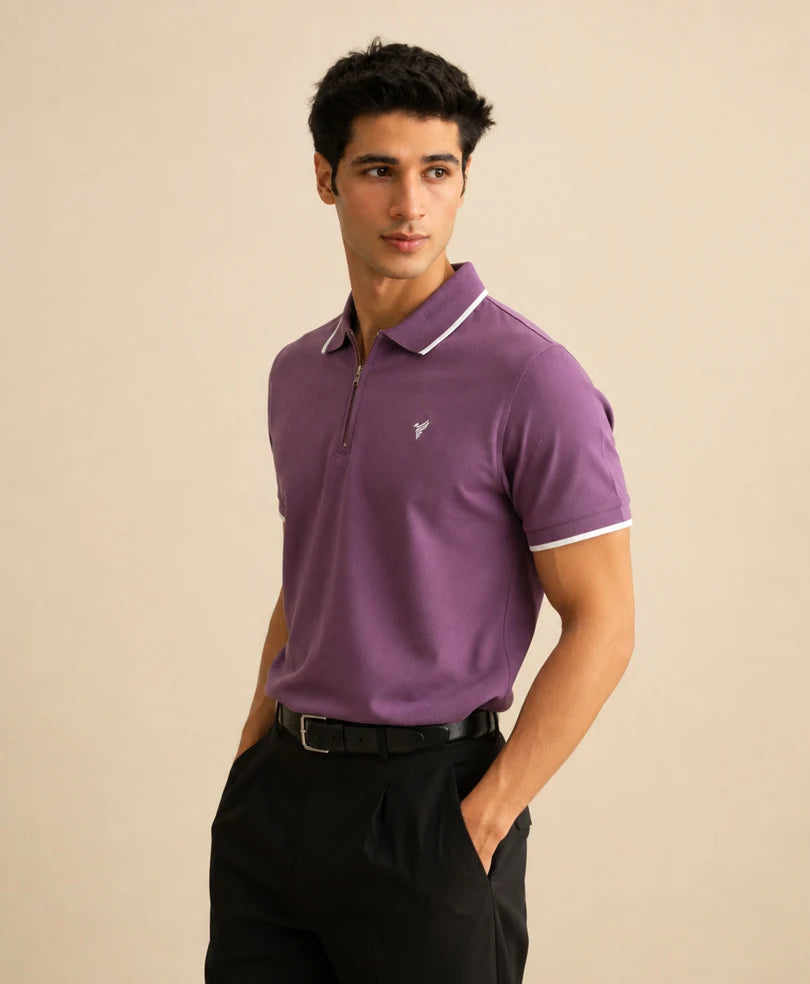 VINTAGE VOILAT ZIP POLO