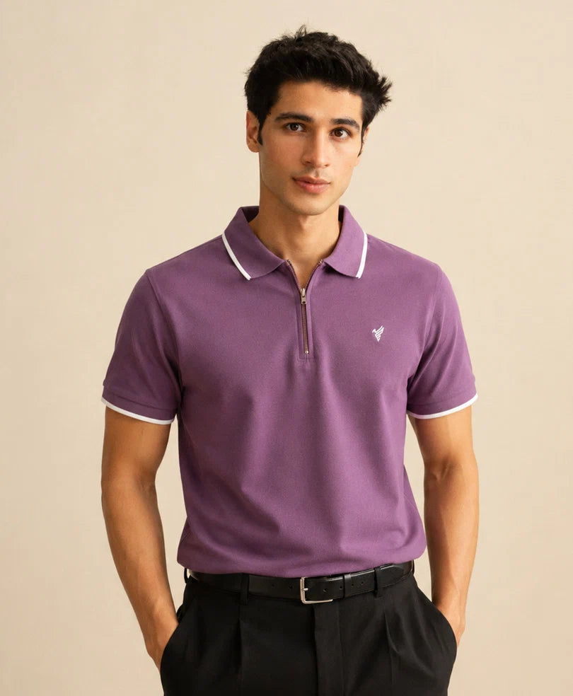 VINTAGE VOILAT ZIP POLO
