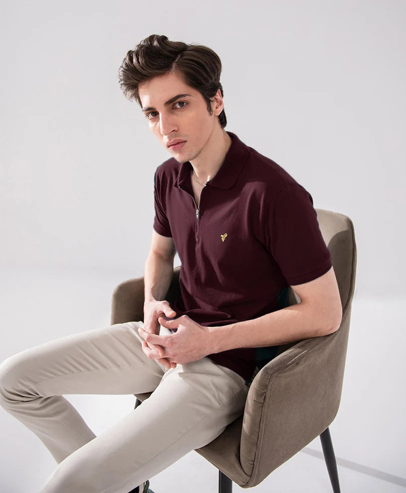 VINTAGE VOILAT ZIP POLO