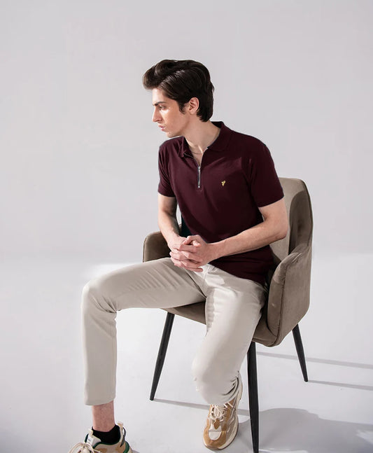 VINTAGE VOILAT ZIP POLO