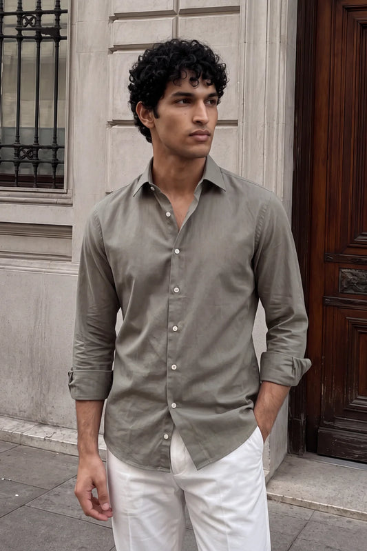 Everyday Linen Shirt - Olive Green